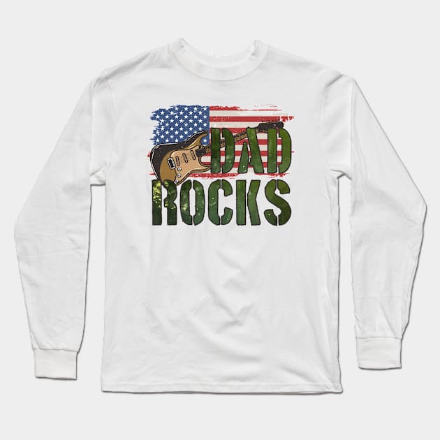 Dad Rocks Long Sleeve T-Shirt by Kingdom Arts and Designs